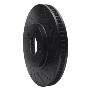 Buick Riviera Brake Rotor (1) - Front Right - R1 Concepts - Drilled & Slotted - Black - `97-`05